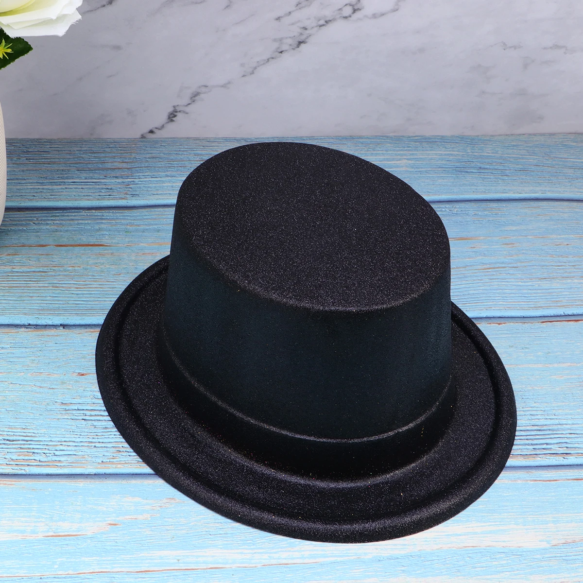 

2Pcs Jazz Fedora Hat Glitter Soft Breathable Party Performance Cosplay Magician Supplies Black Charming Stylish