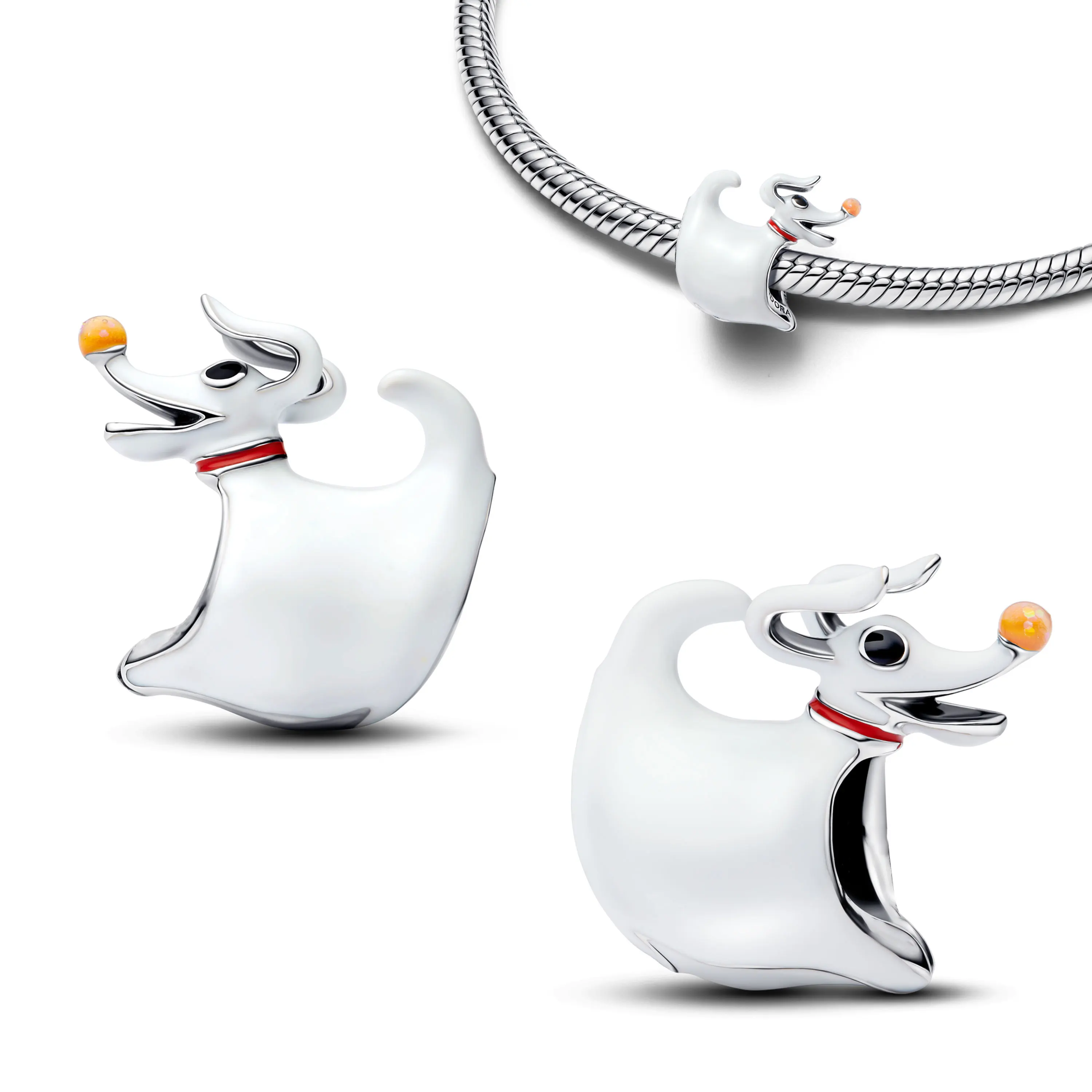 2025 عيد الميلاد Miniso ديزني أولاف جاك الجمجمة الكلب صفر خرزات ل الأصلي 925 فضة سوار أساور لتقوم بها بنفسك مجوهرات