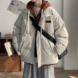 Warm Winter Coat for Men Solid Color Thick Hoodie Jacket Man Korean Reviews Many Original Brands Novelty In Stylish Aesthetic