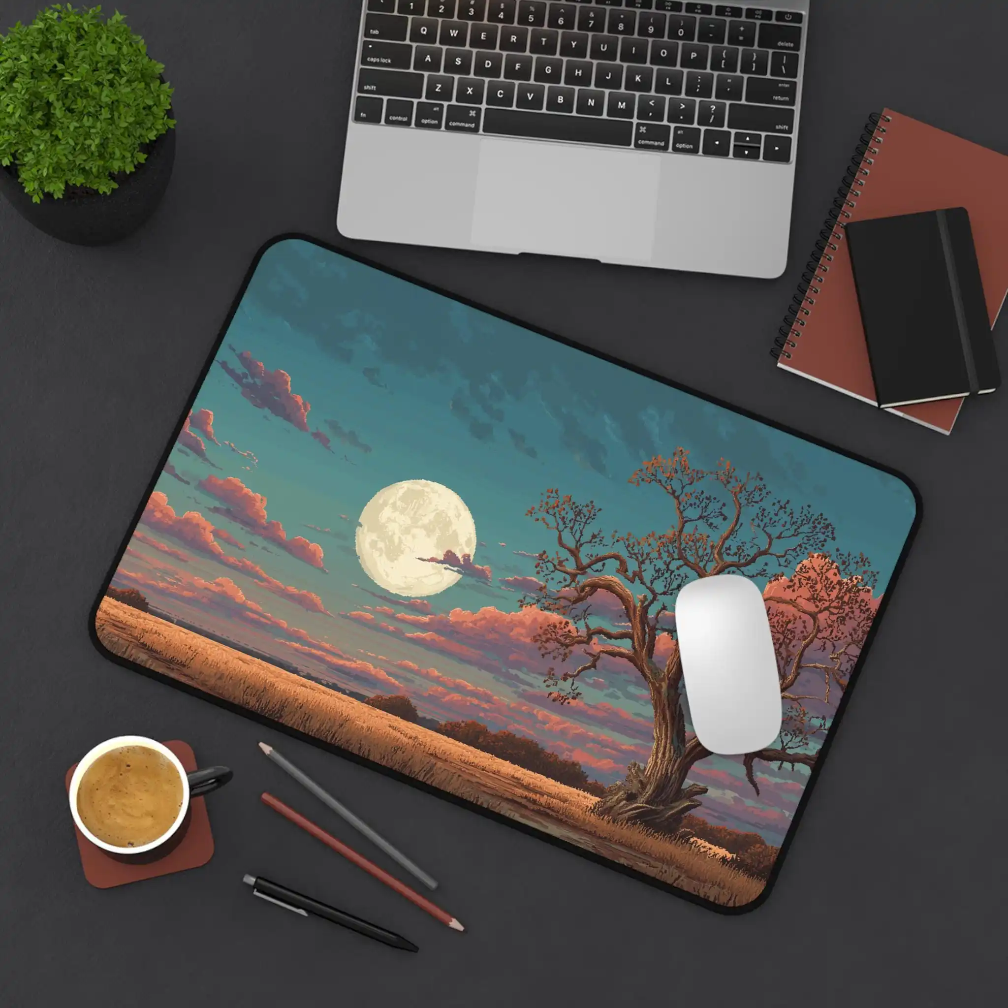

New Art Moonlight Tree Themed Deskmat,non-slip Waterproof Mousepad,office Game Table Decoration Mat,the Perfect Gift for Friends
