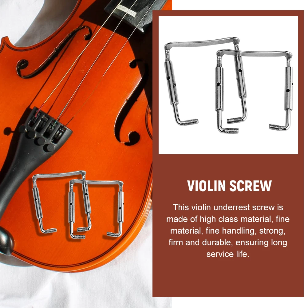 

2pcs Metal Violin Chinrest Rustproof Smooth Polished Durable Replacement Parts Easy Install Clamp Screws For Violin Accessories