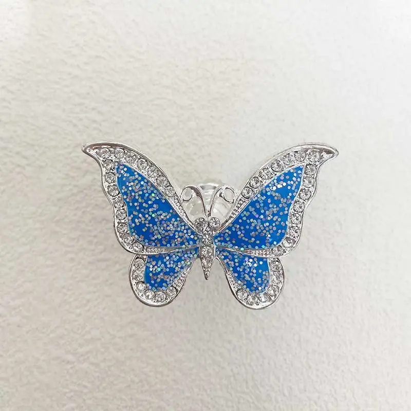 

Ручки-бабочки с бриллиантовыми вставками, мерцающие ручки-бабочки, синие ручки-бабочки