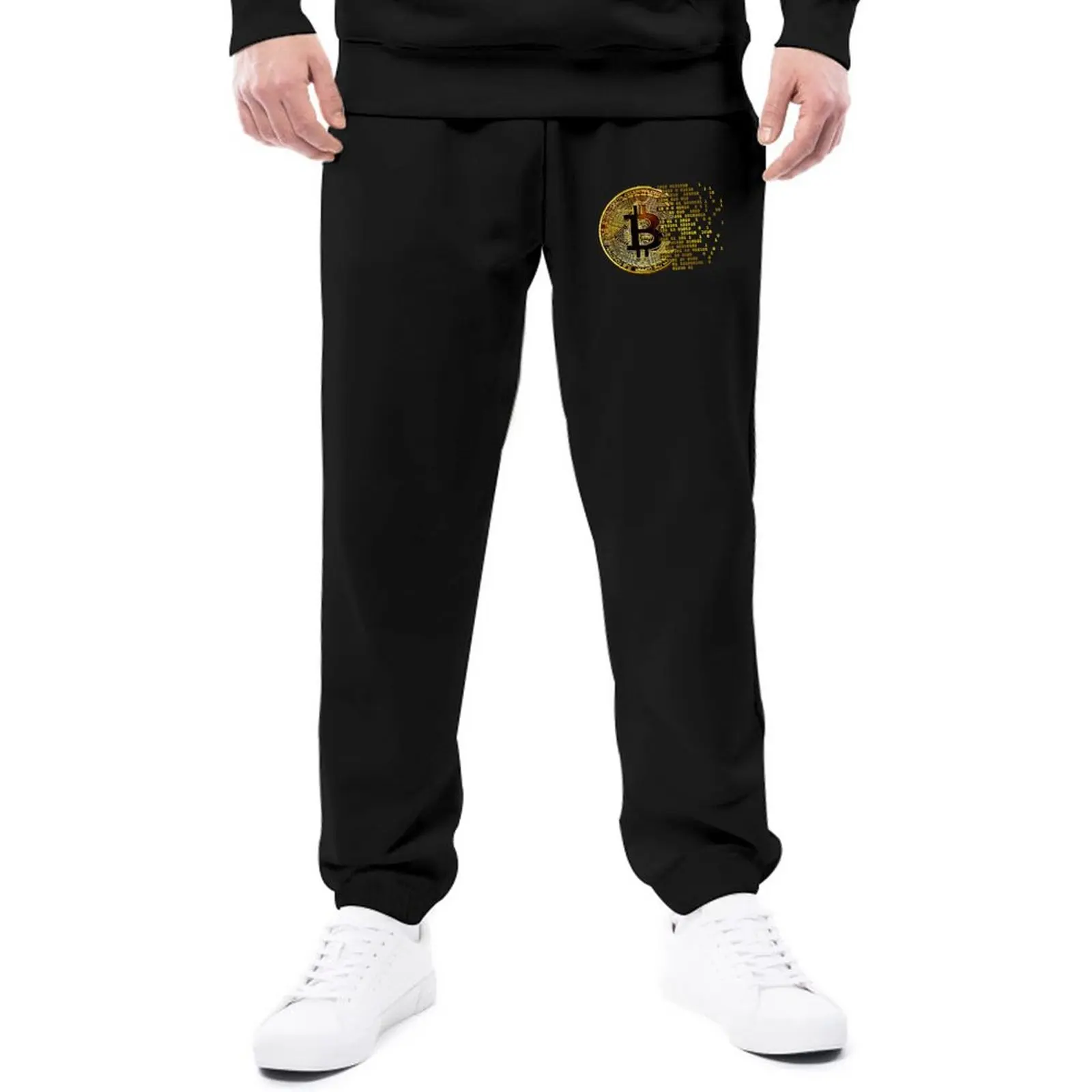 بيتكوين Cryptocurrency Sweatpants العملة الافتراضية أنيقة الرياضة بنطلون الخريف المطبوعة الجمالية حجم كبير بنطلون هدية