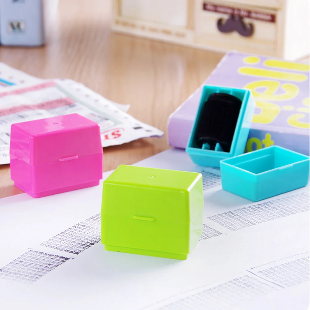 Imagem -05 - Wide Roller Identity Protection Seal For Kids Segurança Messy Code Self Inking Seal Pcs