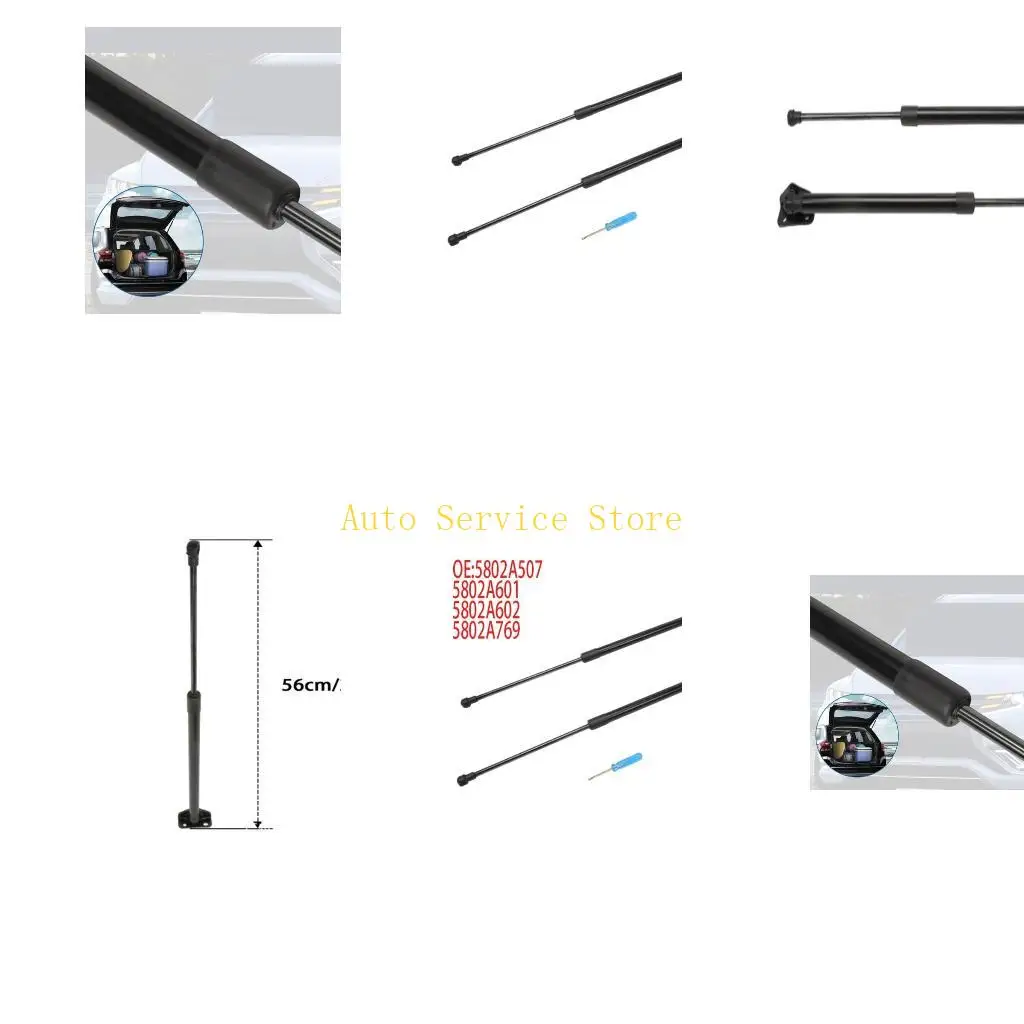 462A Lift Support Rod Replacement 5802A507 5802A601, Black Tailgate Opening Pair