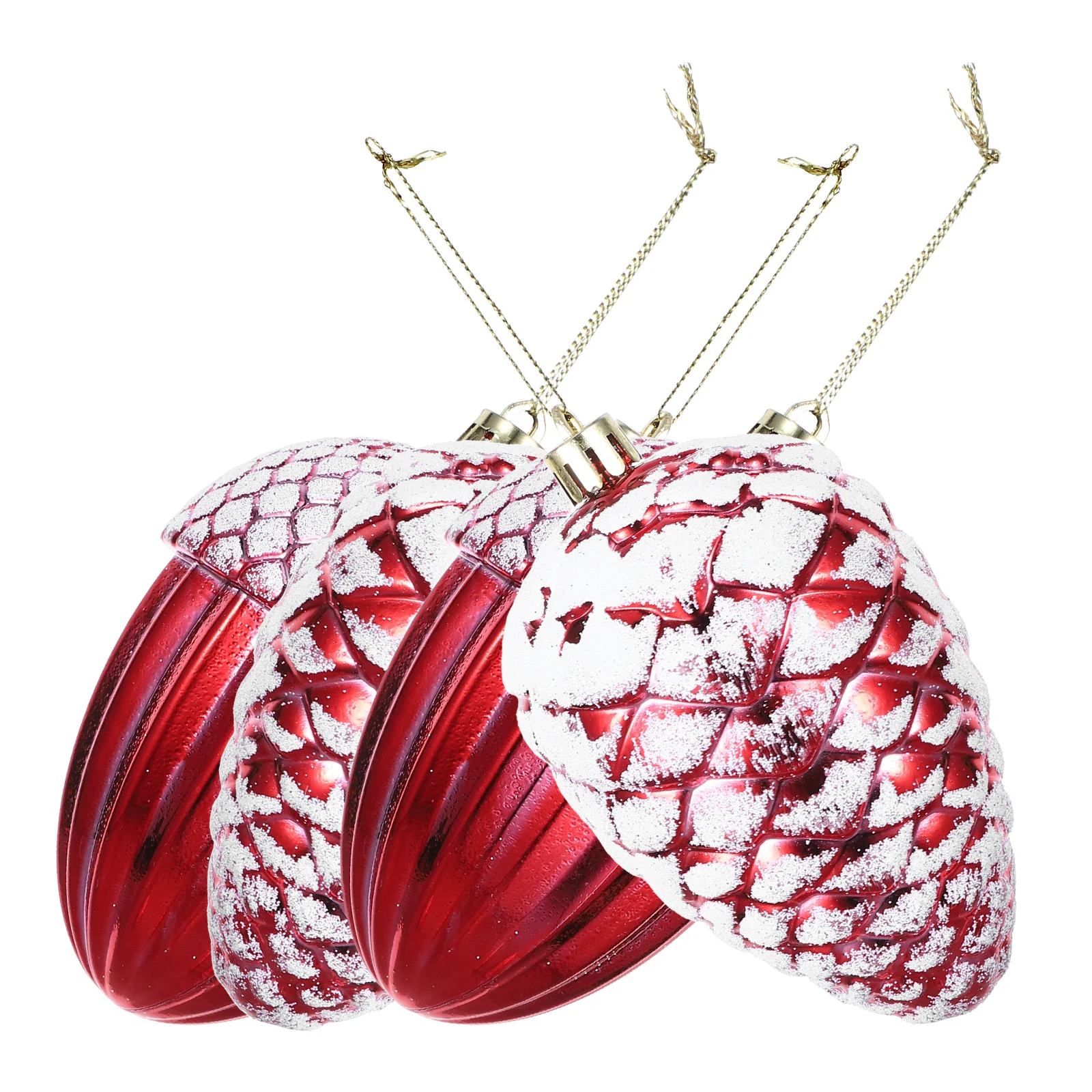 

4Pcs Christmas Tree Decorations Acorn Shape Hanging Pendants Plastic Xmas Ornaments Holiday Festival Decor Xmas Party Ornament