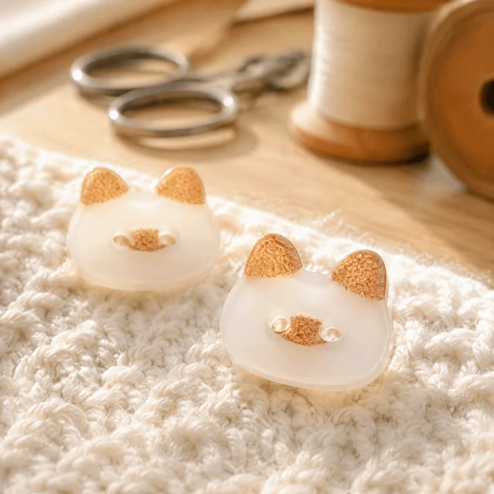 30pcs Kawaii 12.5mm Kitty Buttons Cute Resin Calico Cat Buttons Fashionable Creative Ginger Cat Buttons Clothing Coat