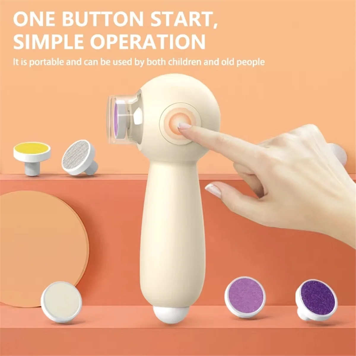 

ABXHH Electric ,Multifunctional Nail File Clipper for Toes and Fingernails,Safe Manicure Tool for Infant Care