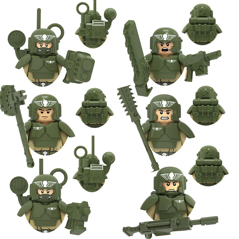 Kids Toys Imperial Guard Heavy Engineering Assault Team Signal Corps Commander Military Figures Assembly Model Building Blocks