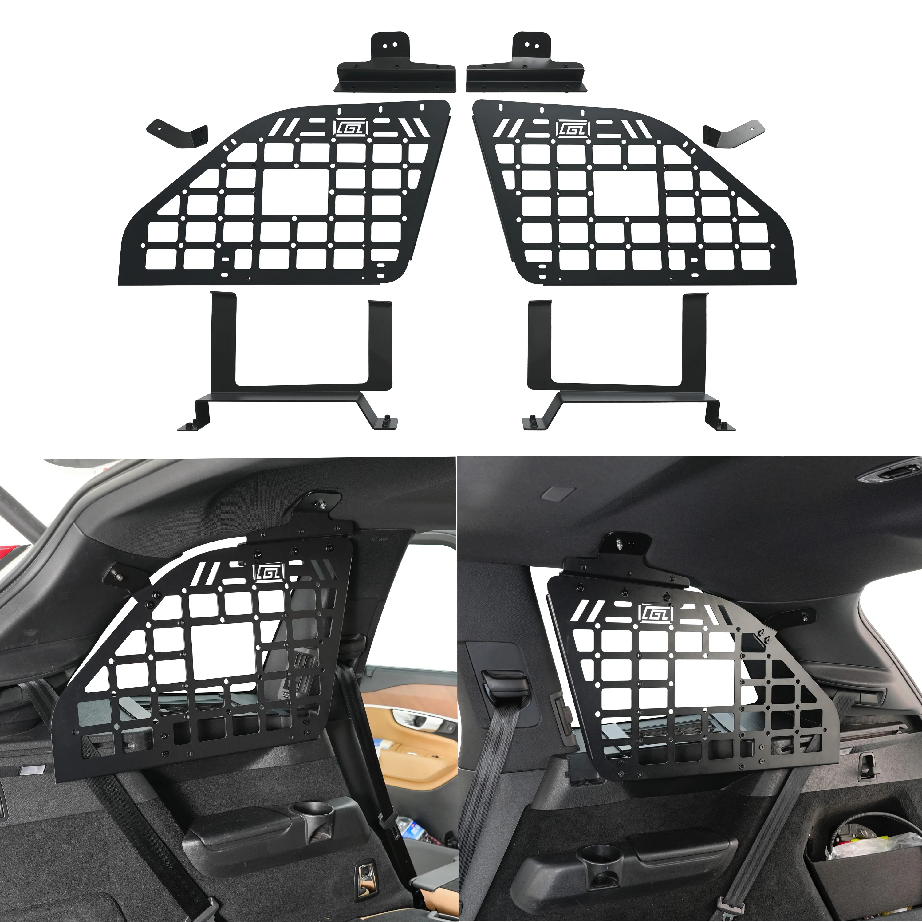 

For Volvo XC90 2015-2026 Modular Storage Side Window Modification Rear Trunk Debris Rack Cargo Molle Panel Shelf Organizer