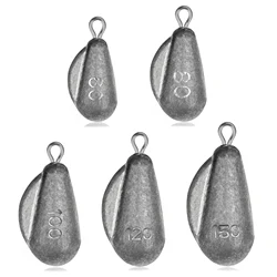 6pcs/4pcs Drop Shot Sinkers 60g 80g 100g 120g 150g Lead Weight Freshwater Sea Fishing Leads Pendant With Ring Weights Sinker