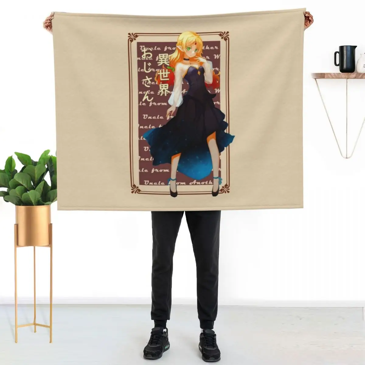 Tsundere Elf at Party - Uncle from Another World Throw Blanket Quilt Soft Beds warm winter Beautifuls Soft Blankets