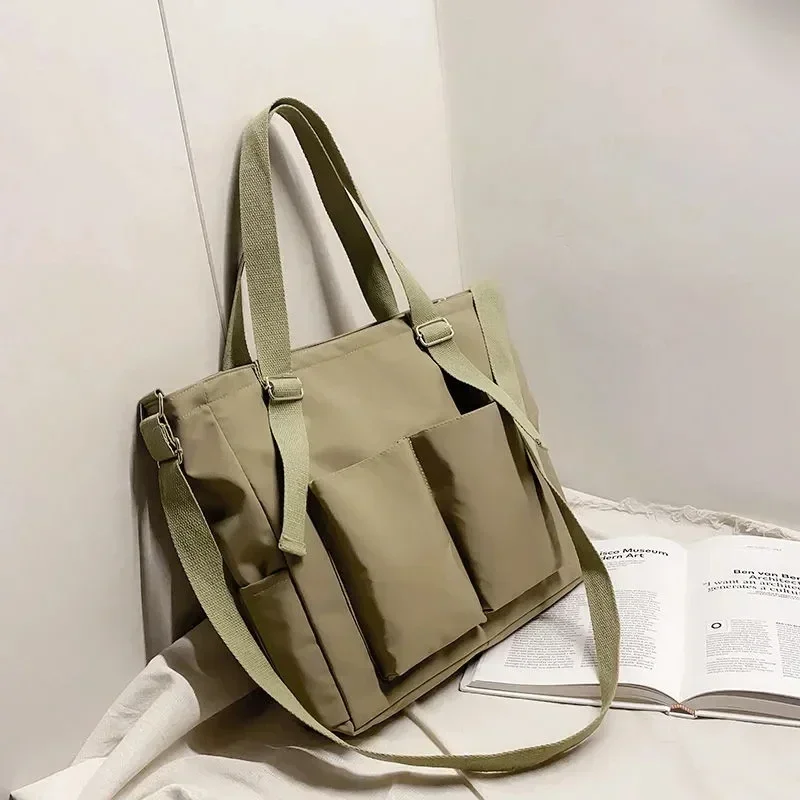 

2025、Women's Bag Simple Fashion Zipper Handbags Nylon Waterproof Solid Crossbody Large Capacity Tote Shoulder Bags For Women