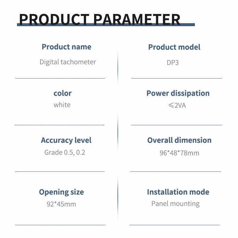 DP3 Digital Tachometer 0-10V Inverter Frequency Meter Motor Meter Speed Line Speed Meter Digital Intelligent Speedometer