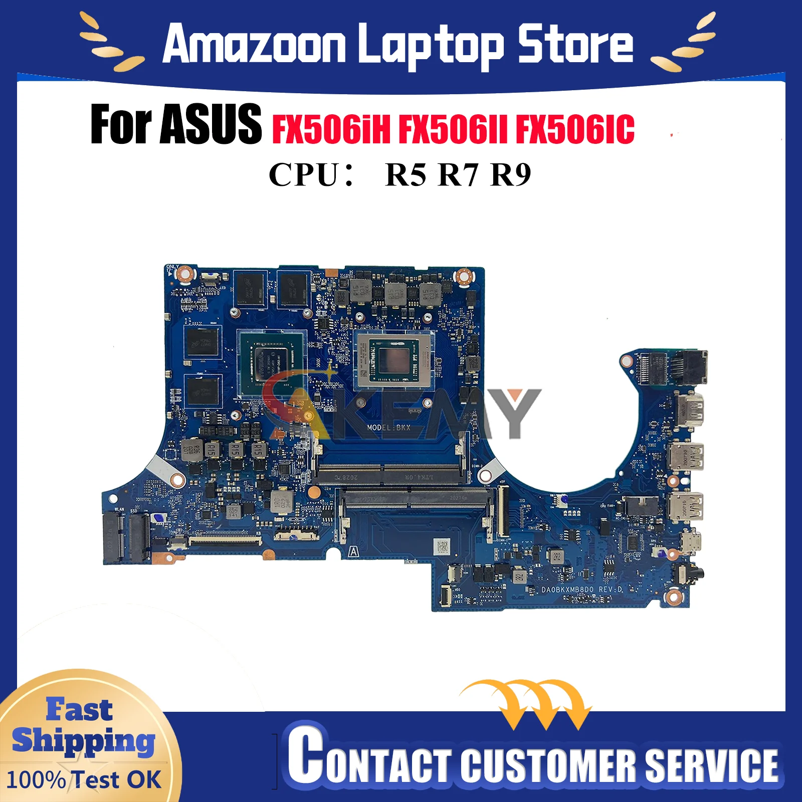

DA0BKXMB8D0 Материнская плата для ноутбука ASUS TUF Gaming FX506iH FA506I FX506IC FX506II Материнская плата для ноутбука с процессором R5 R7 R9 tests ОК