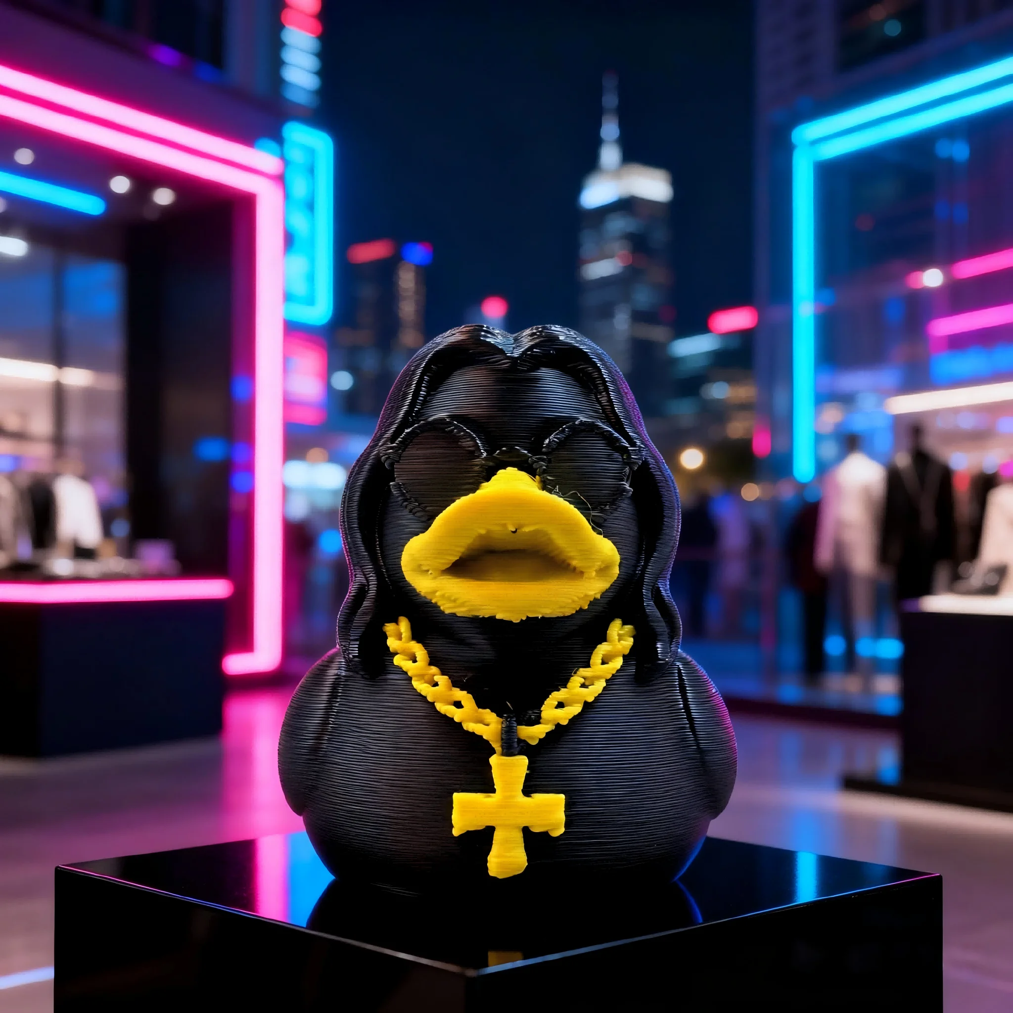 1 estatuilla de pato vanguardista, adecuada para decoración de escritorio suave y exhibición de estudio elegante. Regalo único de Año Nuevo/San Valentín.