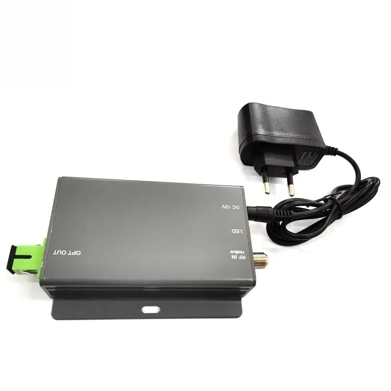 Para Hotel bajo 10km proyecto pequeño salida dual 10 mw + 10dbm 1310nm o 1550nm mini transmisor de fibra óptica de TV modulado interno