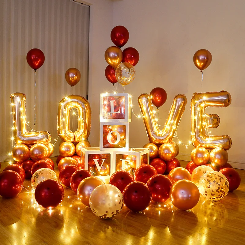 

For Valentine's Day Balloons Wedding Anniversary Romantic Decoration Girlfriend Proposal Room Scene Arrangement Birthday Party B