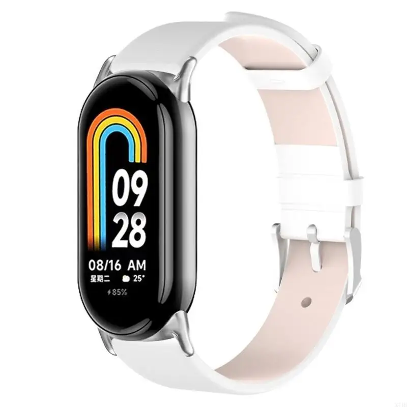 حزام جلد ناعم لـ Mi-Band 8 حزام الساعة الذكية سوار معصم رياضي
