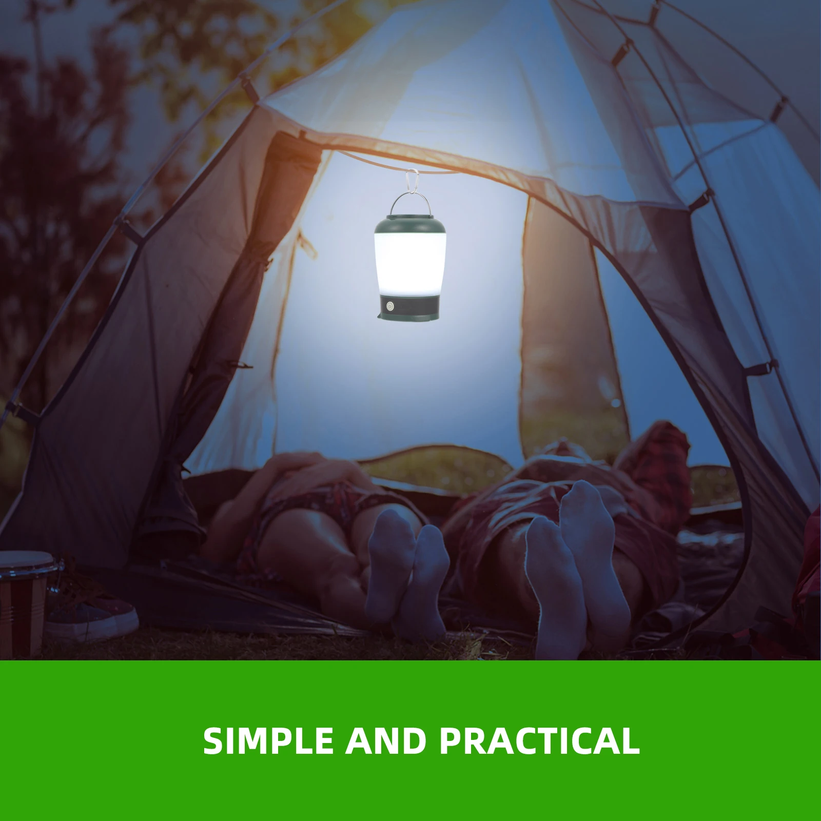 

Portable Emergency Camping Light ABS Plastic LED Lamp Waterproof Dimmable Multi Gear Yard Bulb Hanging Landscape Lighting