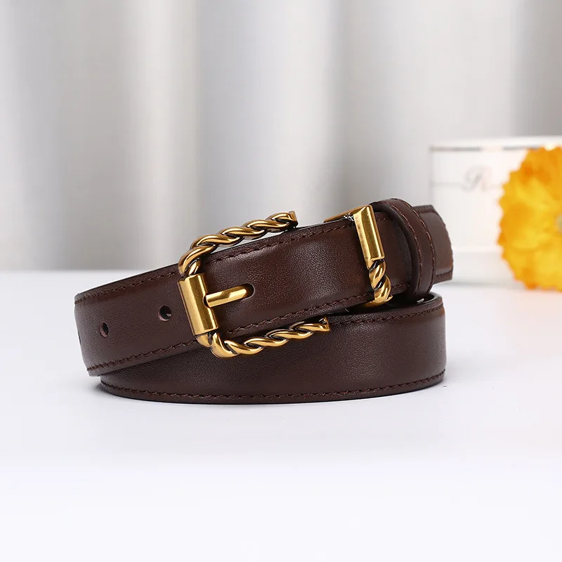 

Женский модный и высококачественный простой ремень, универсальный повседневный ремень с пряжкой шириной 2,4 см.