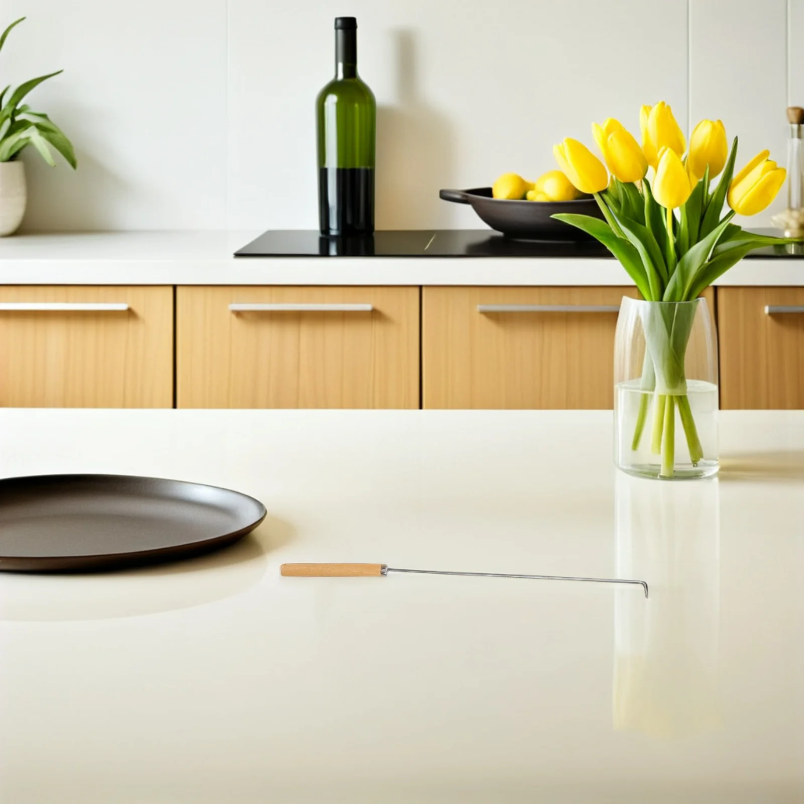 

4Pcs Meat Grinder Cleaning Hook Extended Wood Handle Metal Groove Cleaner Tool Manual Grinder Attachment Commercial Meat