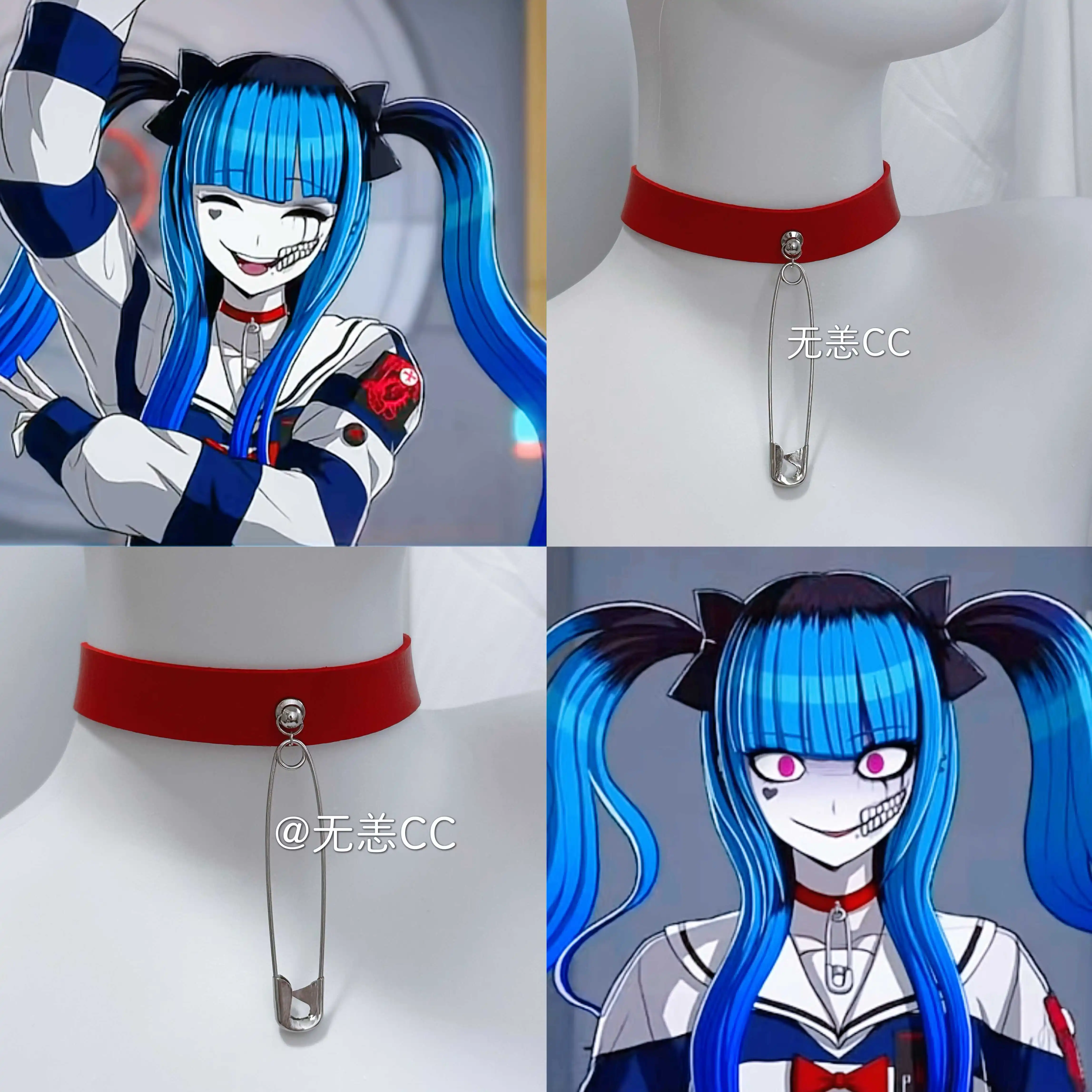 Hundred Line Darumi Amemiya аксессуары для косплея ключичная цепочка красная булавка с пряжкой кулон ювелирные изделия унисекс реквизит для Хэллоуина