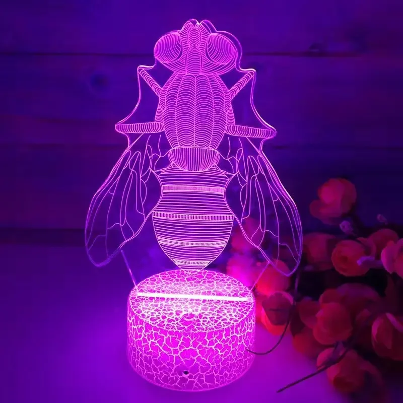 

Nighdn Bee Night Light Illusion LED Bedside Table Lamp Bedroom Decoration Child Nightlight Sleeping Lamp for Kids Baby Gift