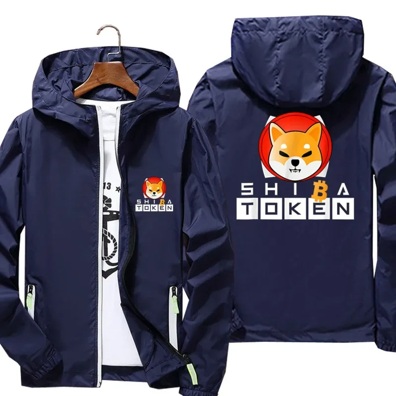 

Shib Coin Shiba Crypto Doge Killer Hodler Shiba Inu Token Men's Jacket Bomber Windbreaker Coat Thin Reflective Jacket Oversized