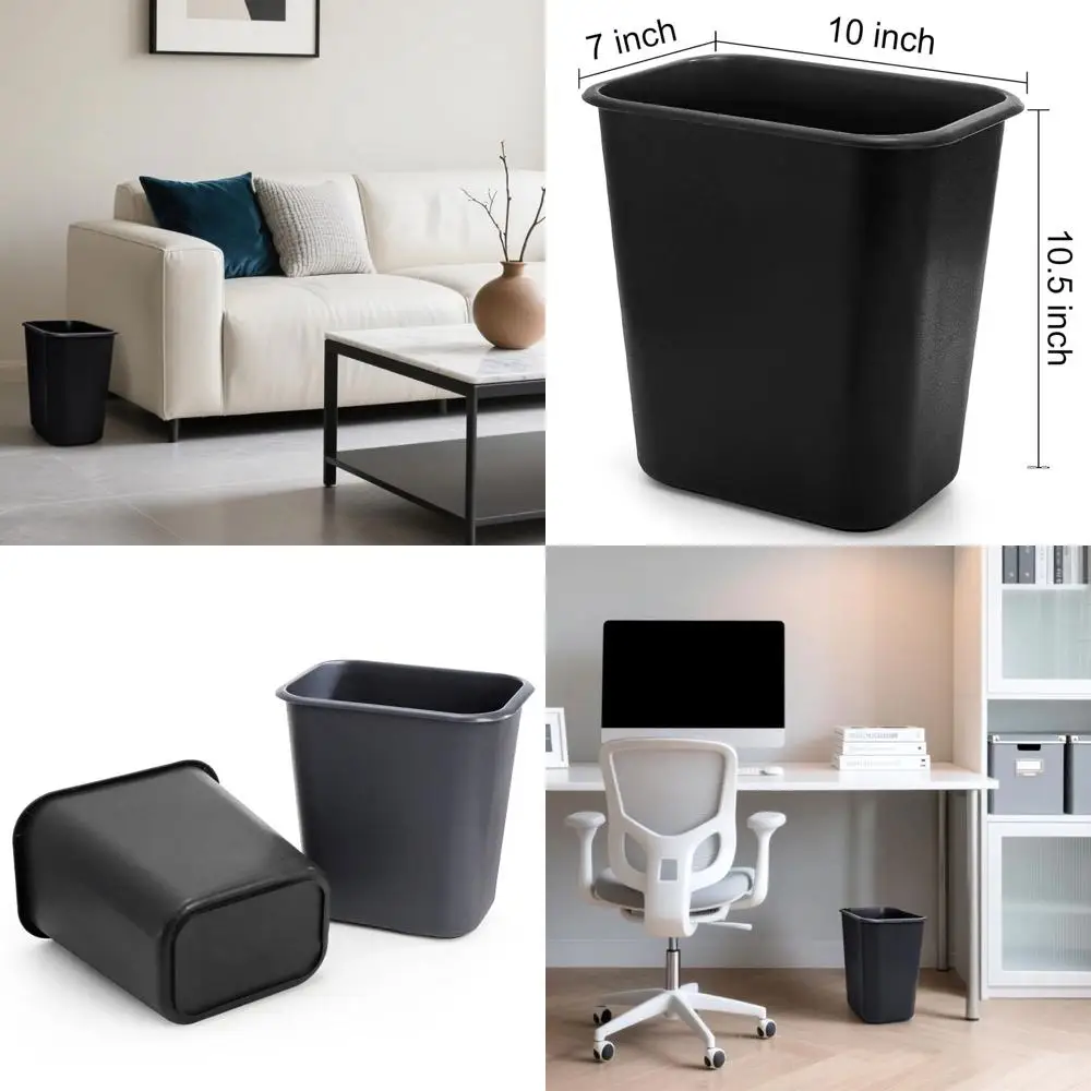 

Компактный пластиковый мусорный бак емкостью 8 л, идеально подходящий для дома и офиса, 2 варианта цвета, 10x7x10,5