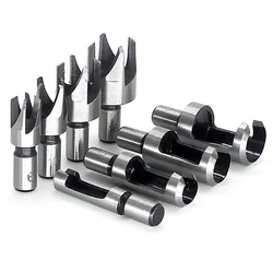 Straight And Tapered Wood Plug Hole Cutter Plug Cutting Drill Take Steel Knife Log Tenon Cork Woodworking Drilling Tools