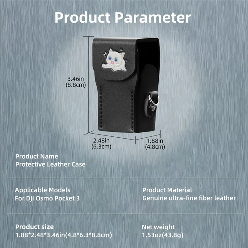HJ-For DJI OSMO POCKET3 Protective Leather Case Drone Accessories Protective Shell Blue