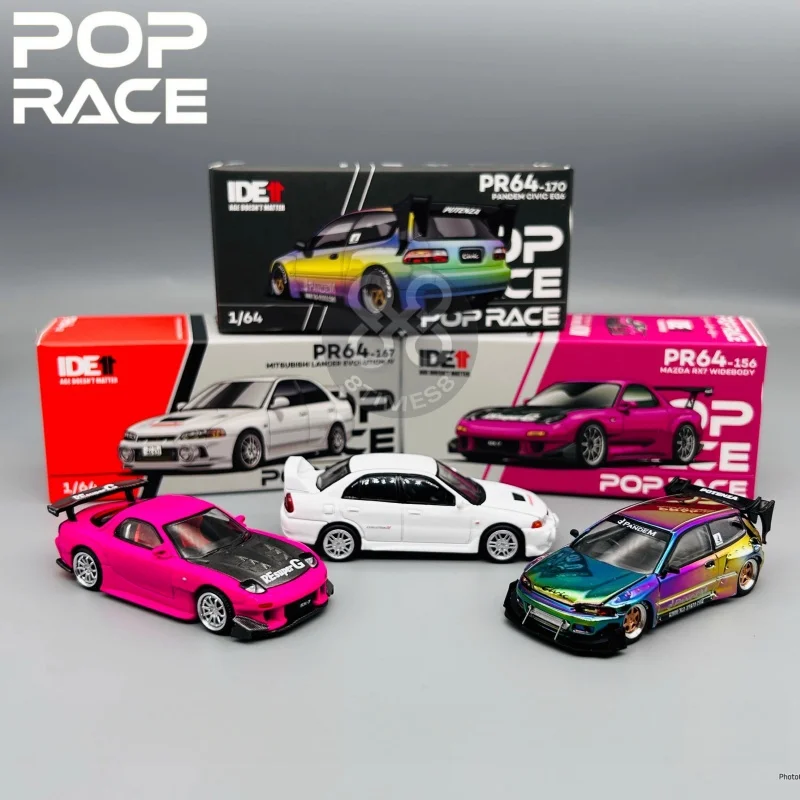 

POPRACE 1/64 IDE Indonesia Exhibition Limited Edition Honda Civic EG6 EVO Mazda RX7 diecast alloy car Model Collection Ornament.