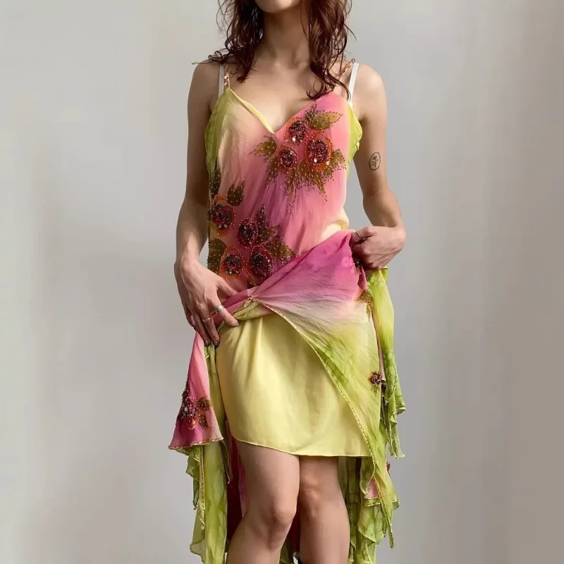 

Women's Autumn Spring Dress Sling Embroidery Flowers Outer Design Luxury Brand Simple Fashion Comfortable Soft Casual Plus Size