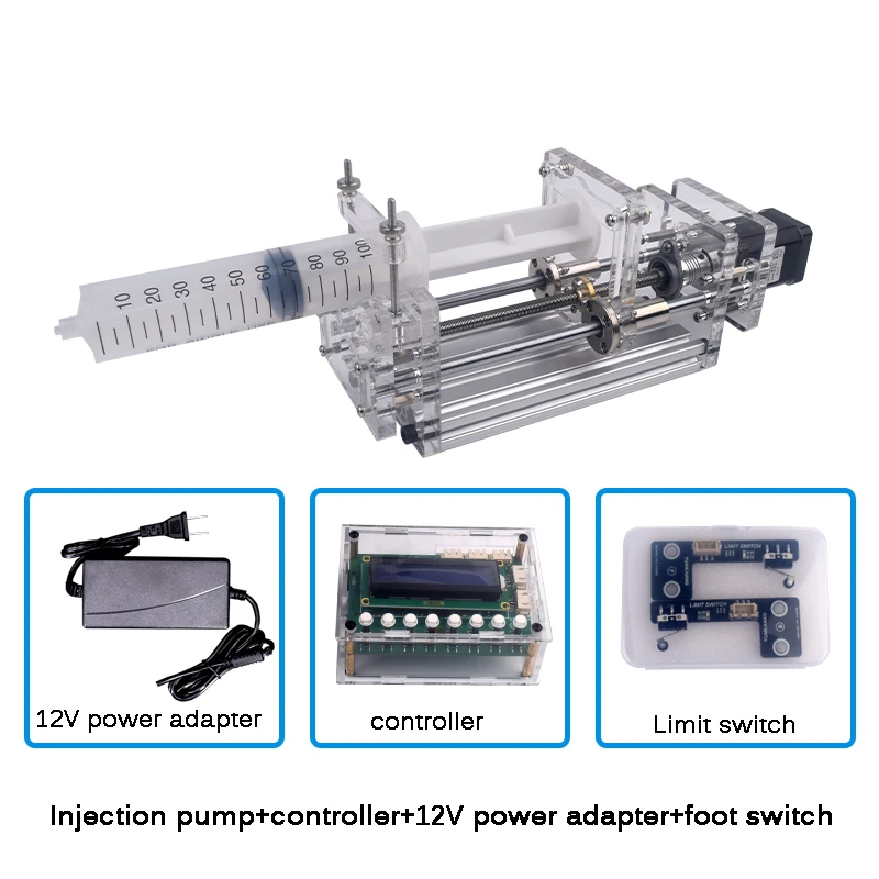 

Laboratory Micro Syringe Pump Desktop Precision Electric Injection Pump Propel Pump Liquid Glue Dispenser DC 12V NEW