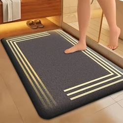 Flannel thickened sponge bathroom absorbent foot mat toilet anti-slip mat shower room carpet dirt-resistant entrance mat