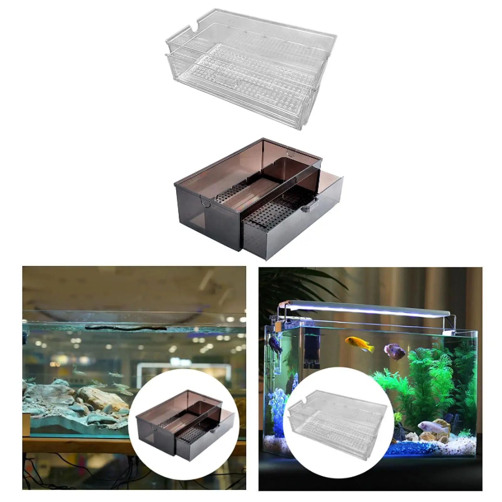 Aquariumfilterhuis Drip Box Stille filtratiedoos voor kleine aquarium natte en droge scheidingsdoos