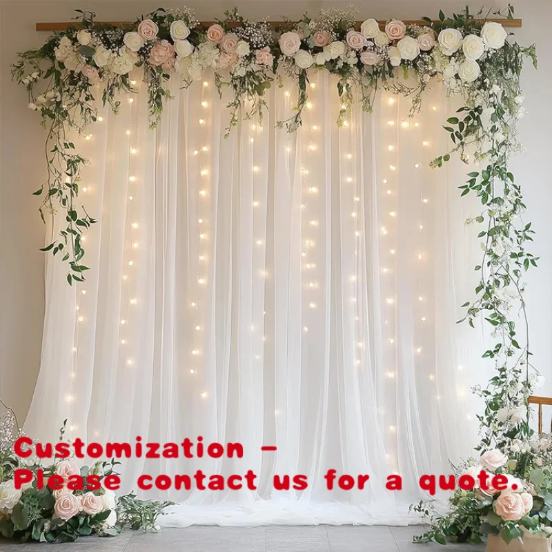 Customize.Factory Price Curtain Wedding Stage Flower Wall Wedding Background Decoration Wedding Backdrop Decoration
