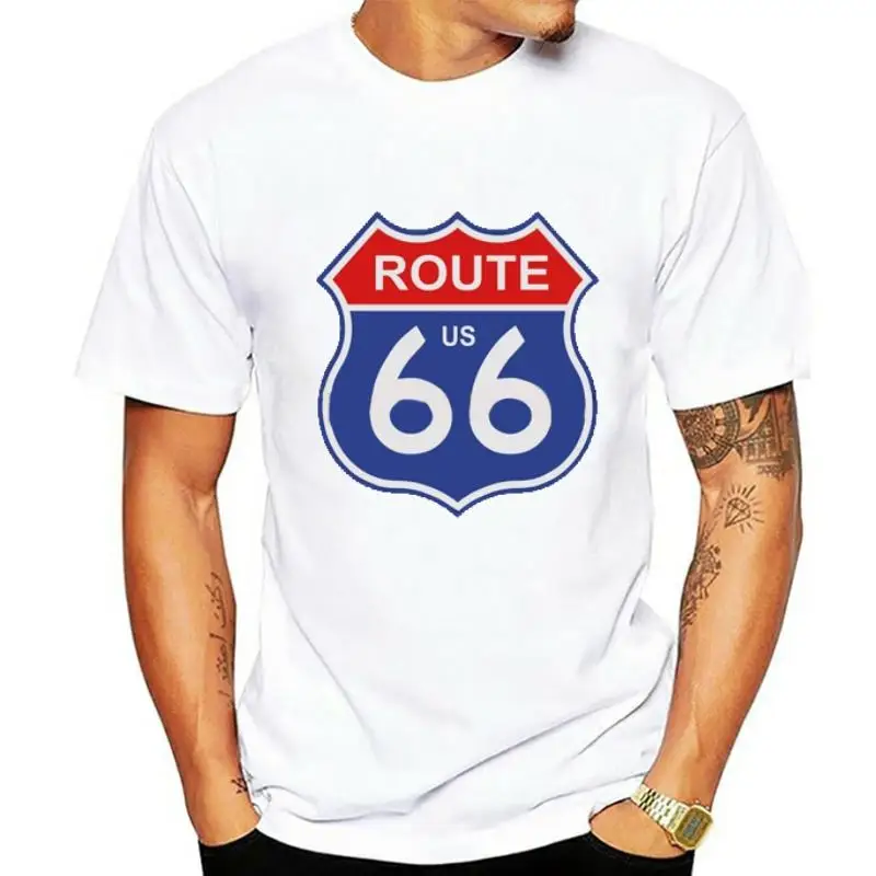 fashion men t shirt Outfit route 66 t shirts Short Sleeve gents printed S - XXXL HipHop Tops clothing