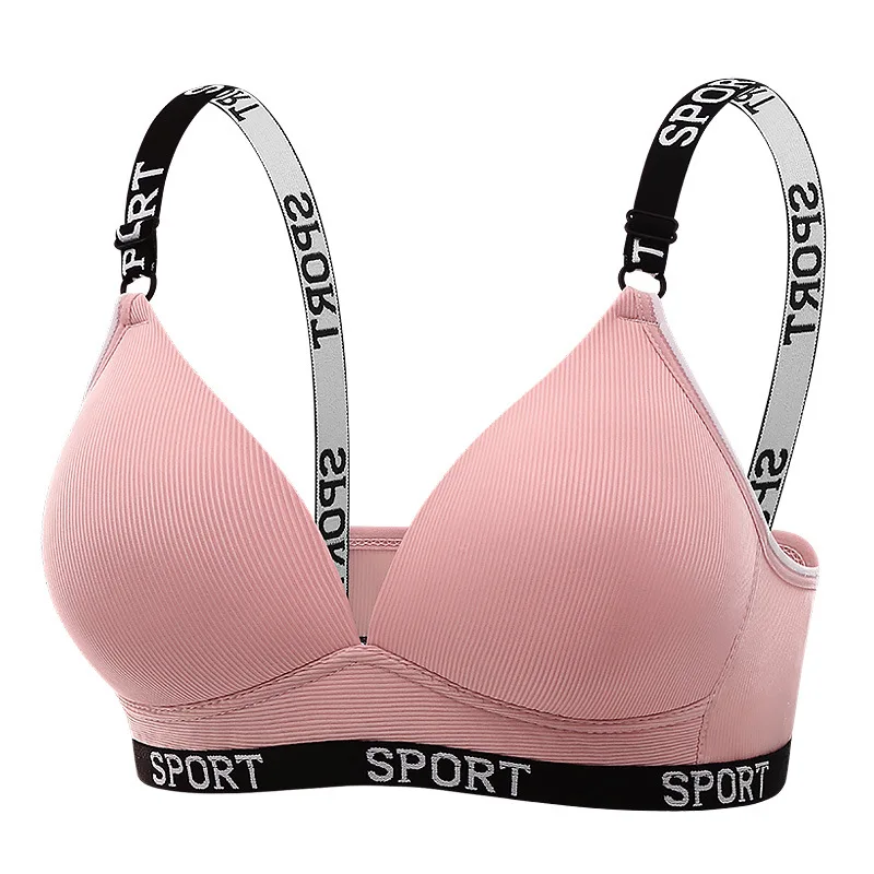 Intimo per il commercio transfrontaliero da donna stile sottile senza anelli in acciaio comodo reggiseno pieghevole con tracolla reggiseno sportivo traspirante