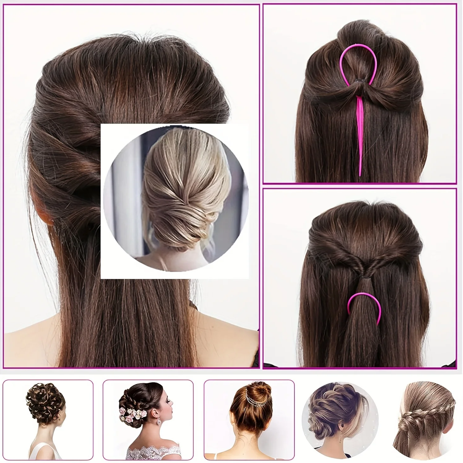 4-piece WANMEI  Headband Tool, Hair Braiding Tool with Mouse Tail Comb, Ponytail Headband Remover, Quick Styling Hair Accessory image 2