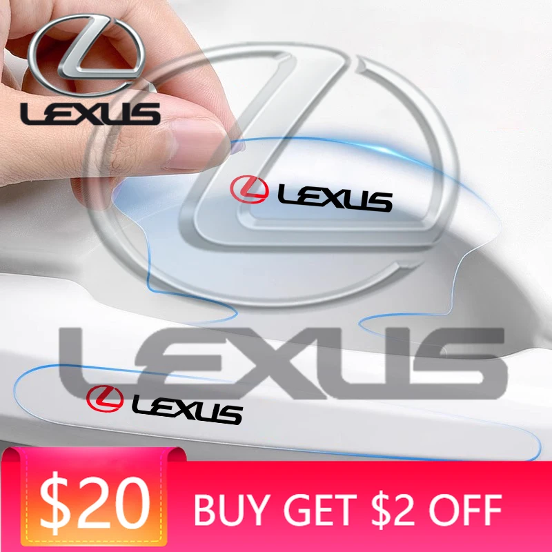 

Emblems 8Pcs Car Door Bowl Handle Protective Sticker Anti-collision Strip For Lexus F SPORT ES RX NX LS UX LM LX GX LC RZ IS CT