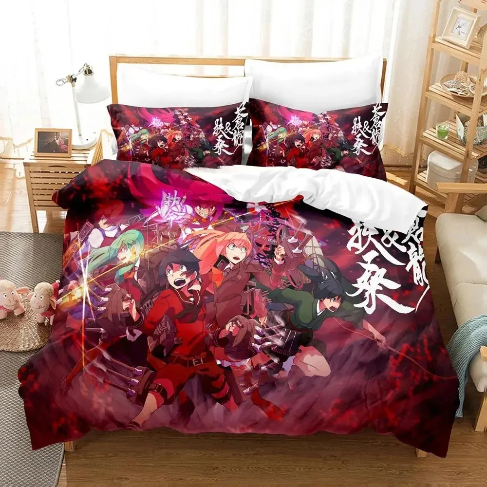 

Anime Kantai Collection Bedding Set Boys Girls Twin Queen Size Duvet Cover Pillowcase Beds Adult Fashion Home Textileextile