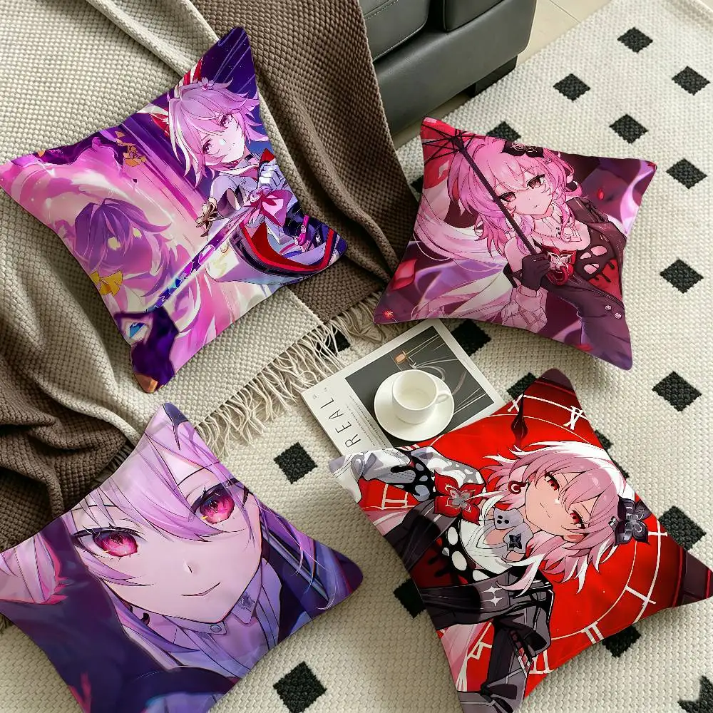 Game Honkai Star Rail Everight Cushion Cover Polyester Sofa Cushions Decorative Throw Pillows Home Decoration Pillowcover