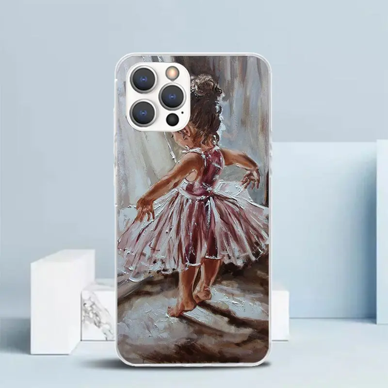 Ballerina Ballet Dancing Phone Case For IPhone 16 15 14 13 12 11 Pro Max Mini XR XS X 7 Plus 8 + SE 2020 Soft TPU Back Cover