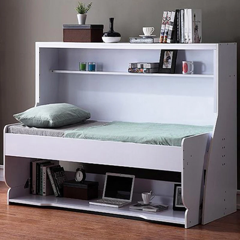 Invisible bed bookshelf hidden wall mounted multifunctional small apartment home flip (just hardware accessories) view 3