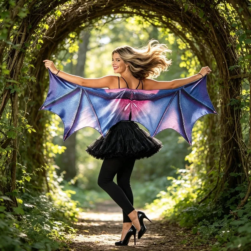 Carnival Adult Halloween Women's Dragon Horn Wings Green Purple Red Available in Three Colors