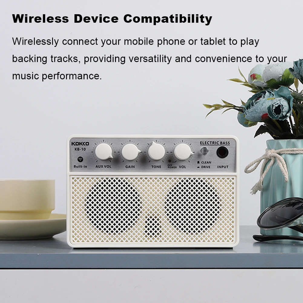 Elektrische basversterker 10W 6,35 mm kleine luidspreker basgitaar praktijkversterker muziekinstrumentaccessoires voor elektrische bas