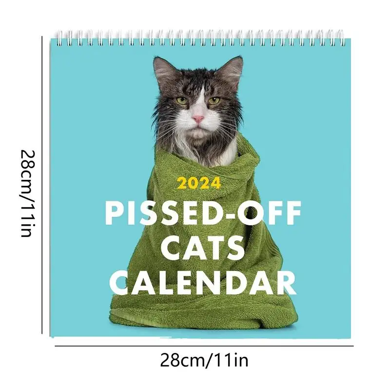 2024 Pissed-Off Cats Calendar Funny wall calendar 12 Month planning Calendars wall Desk Decor Sassy Holiday Gift for Cat lovers