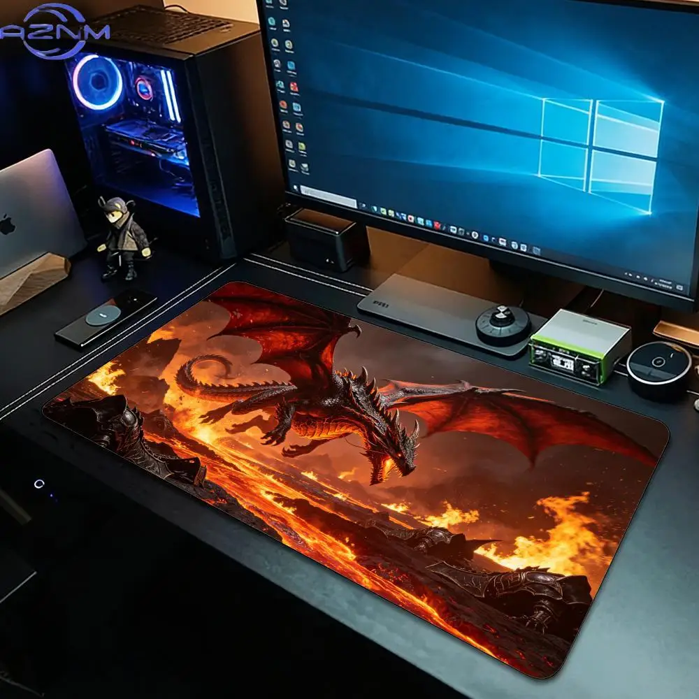 Blood Moon Dragon Mouse Pad Large Computer Office Game Table Mats Rubber Anti-slip Gaming Keyboard Mousepad Long Desk Pads 40x90